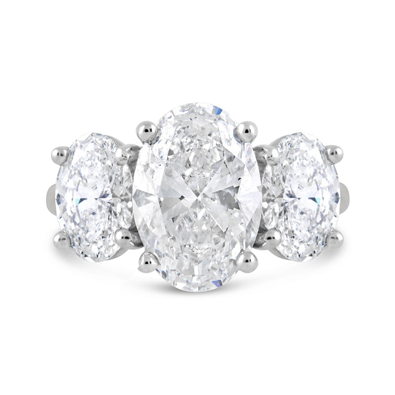 Oval Three Stone Engagement Ring 4.06ct