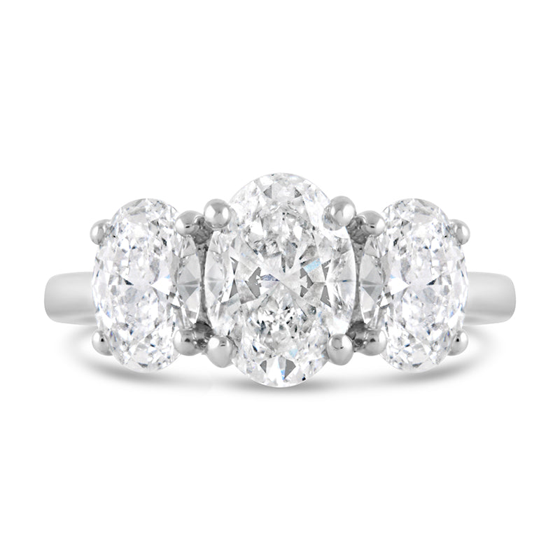 Oval Three Stone Engagement Ring 2.53ct
