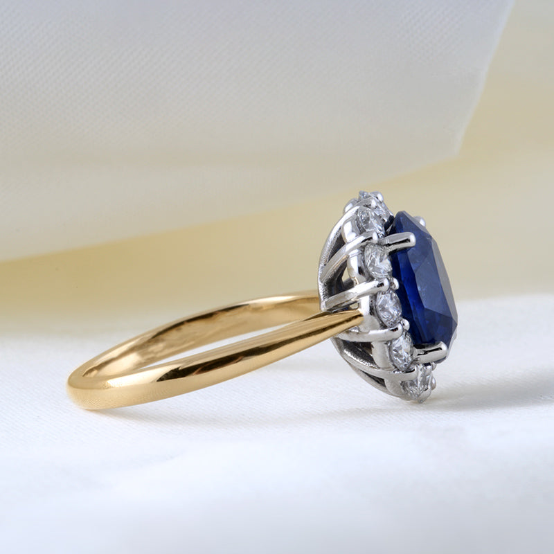 Sapphire & Diamond Cluster Ring