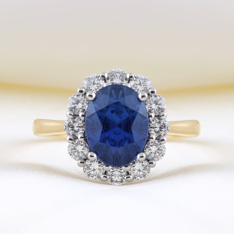 Sapphire & Diamond Cluster Ring