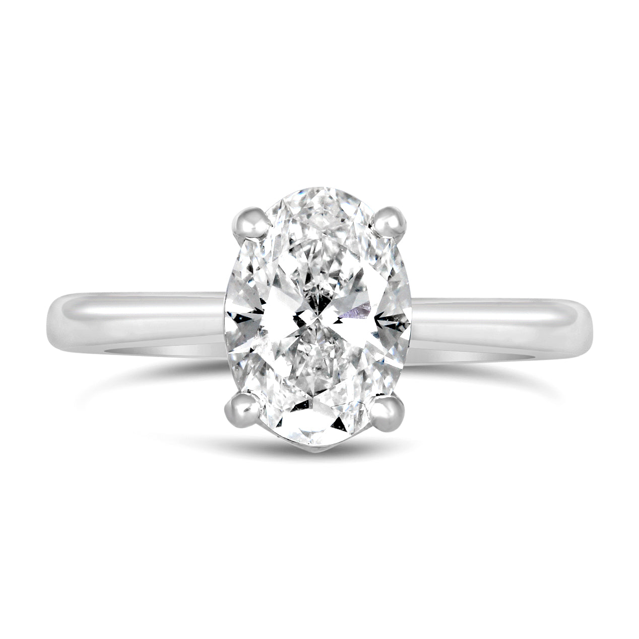 Oval Diamond Solitaire Engagement Ring 1.51ct
