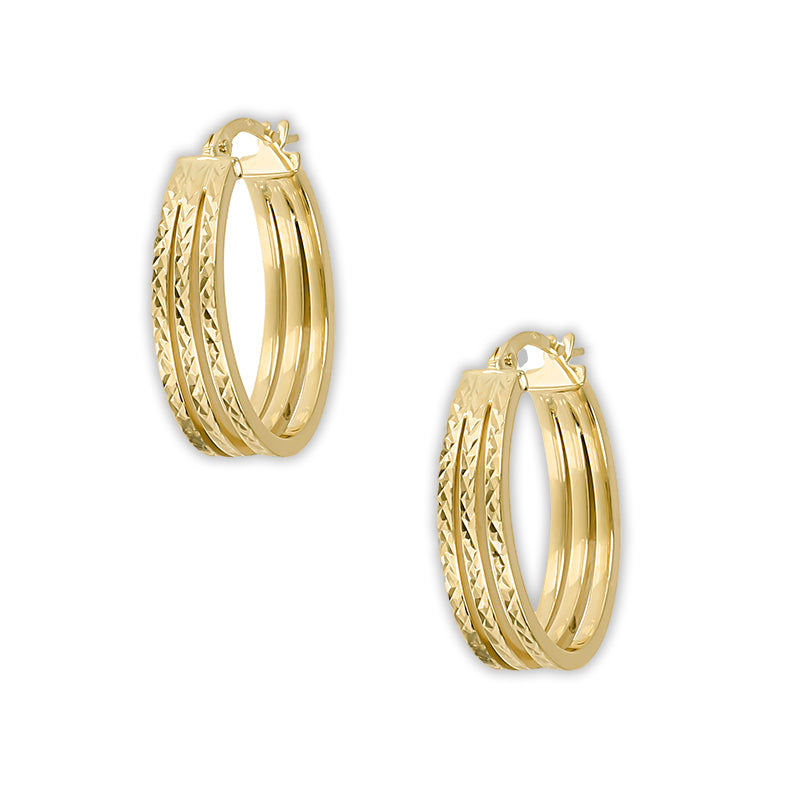 Diamond Cut Hoop Earrings