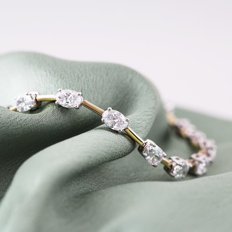 Oval Multi Station Diamond Bracelet 5.10ct