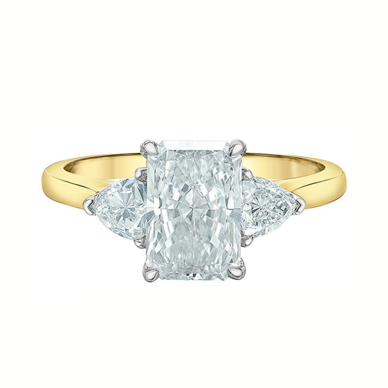 Radiant & Trillion Three Stone Engagement Ring 2.48ct