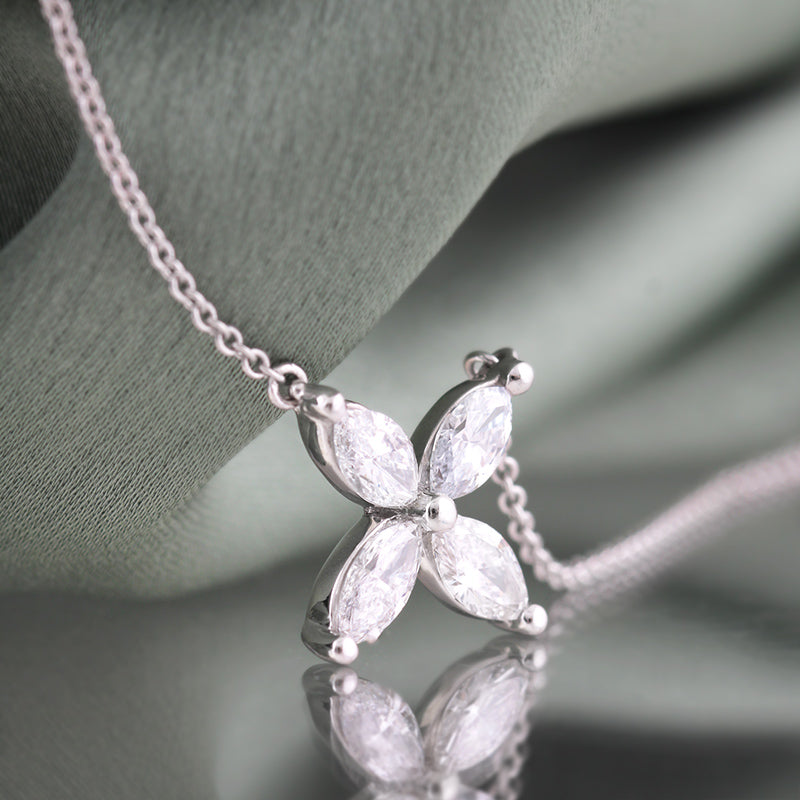 Marquise Flower Diamond Pendant 1.00ct