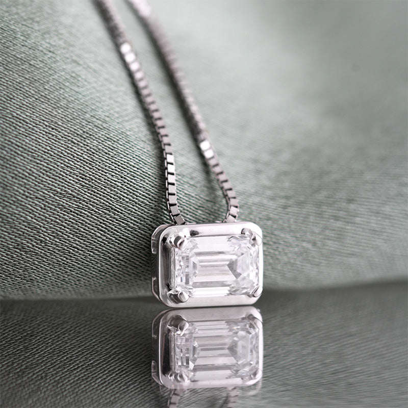 Bezel Set Emerald Diamond Pendant – Rocks Jewellers