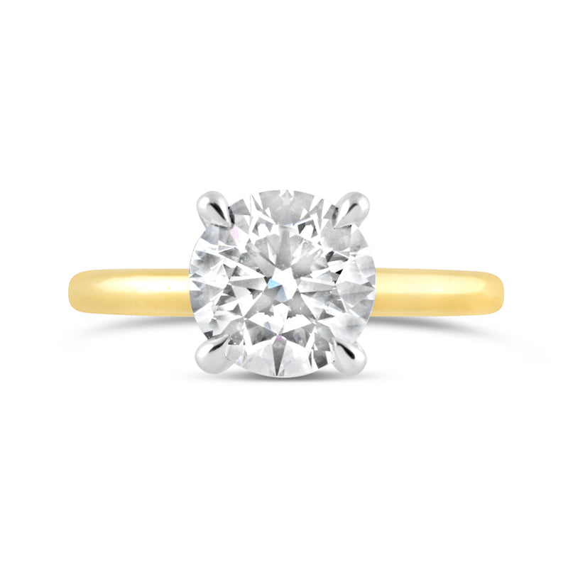 Round Brilliant Cut Solitaire with Hidden Halo 2.62ct