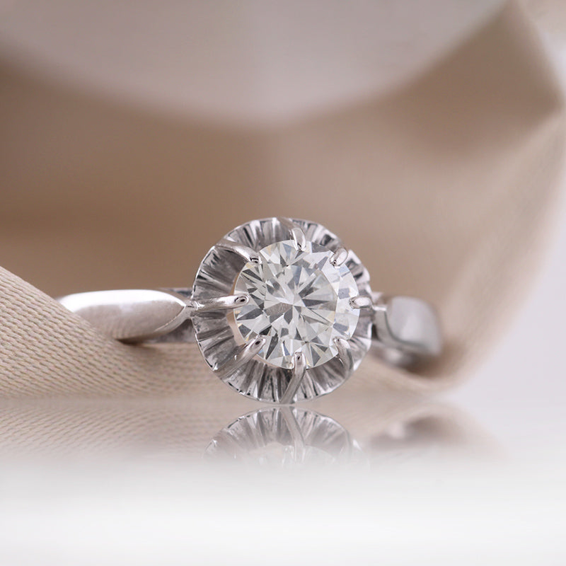 1950s French Diamond Solitaire Ring