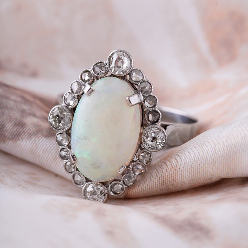 French 1910s Oval Opal Ring