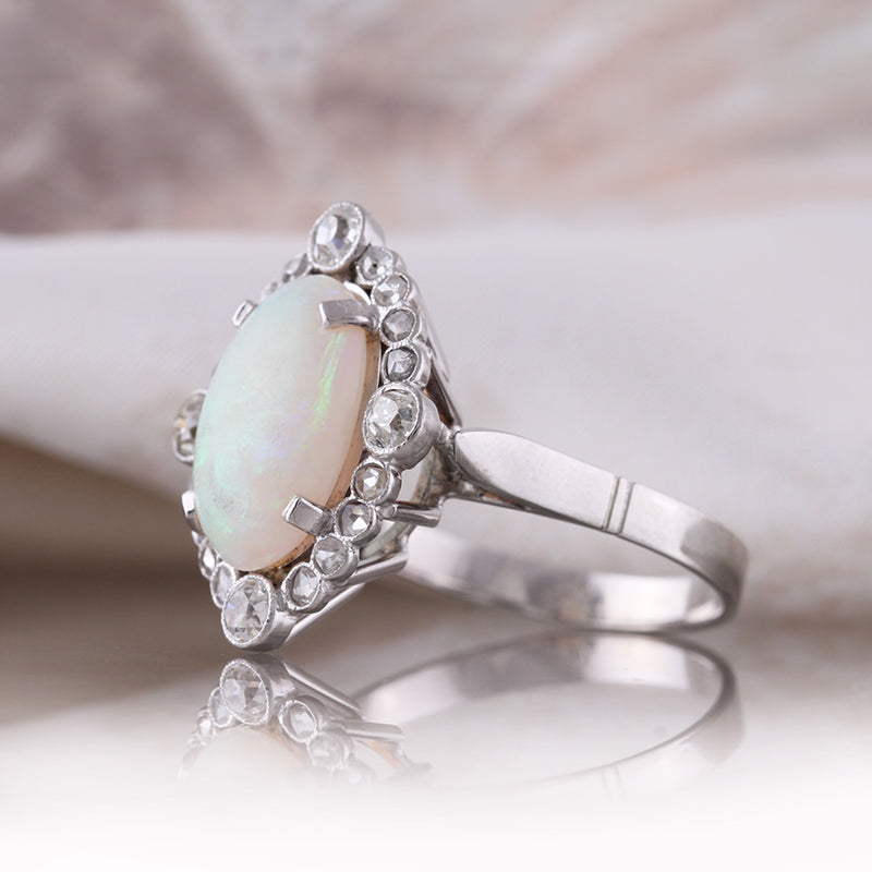French 1910s Oval Opal Ring