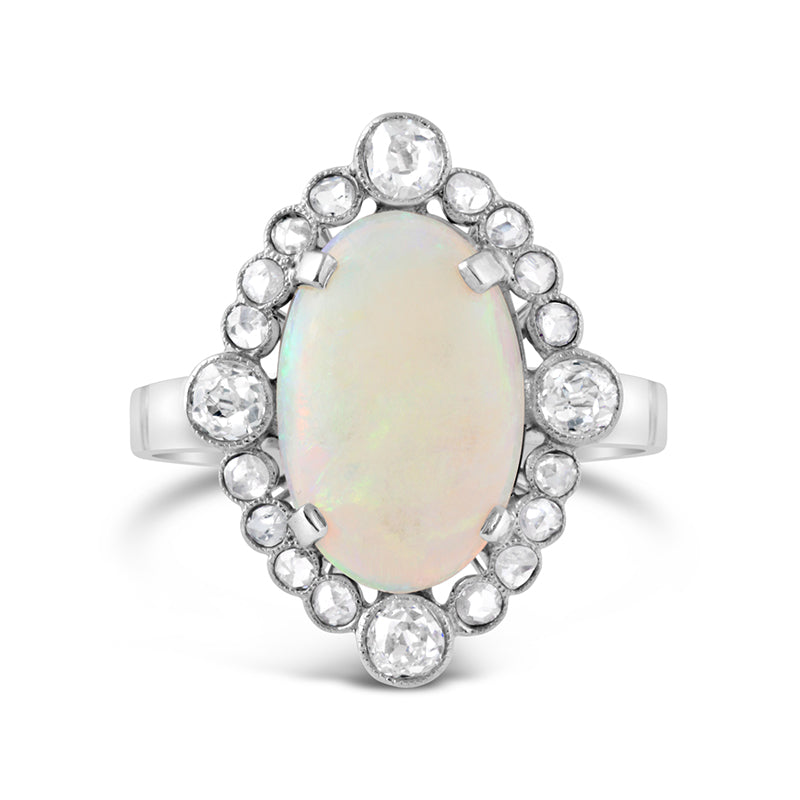 French 1910s Oval Opal Ring