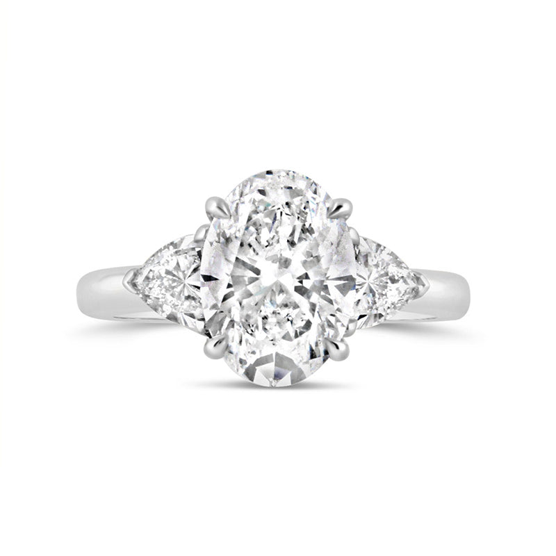 Oval Trillion Cut Three Stone Engagement Ring – Rocks