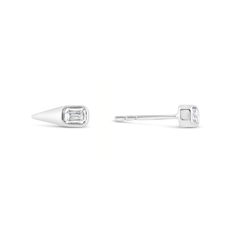 Diamond Solitaire Spike Stud Earrings