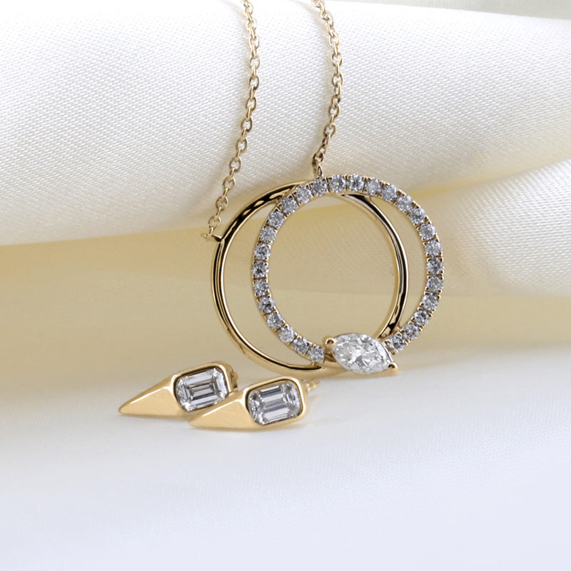 Diamond Solitaire Spike Stud Earrings 0.31ct