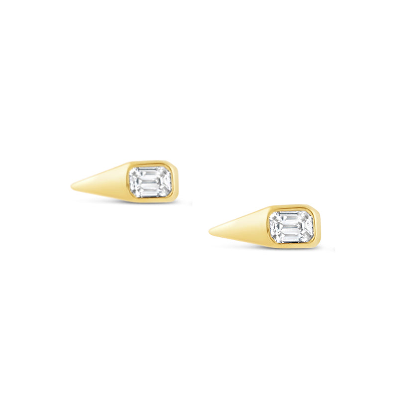 Diamond Solitaire Spike Stud Earrings 0.31ct