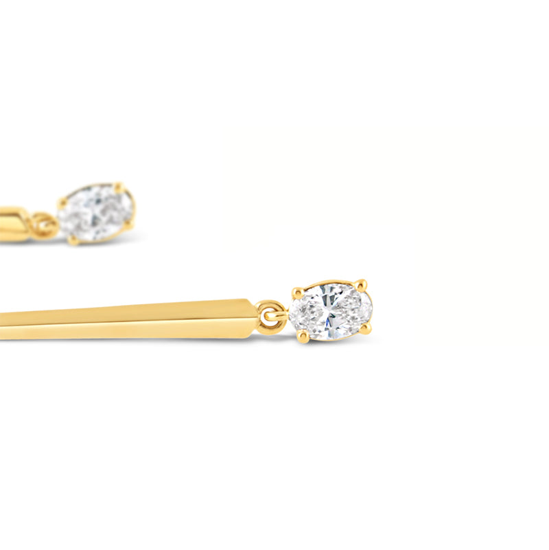 Diamond & Gold Bar Drop Earrings 0.34ct