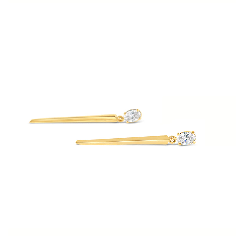 Diamond & Gold Bar Drop Earrings 0.34ct