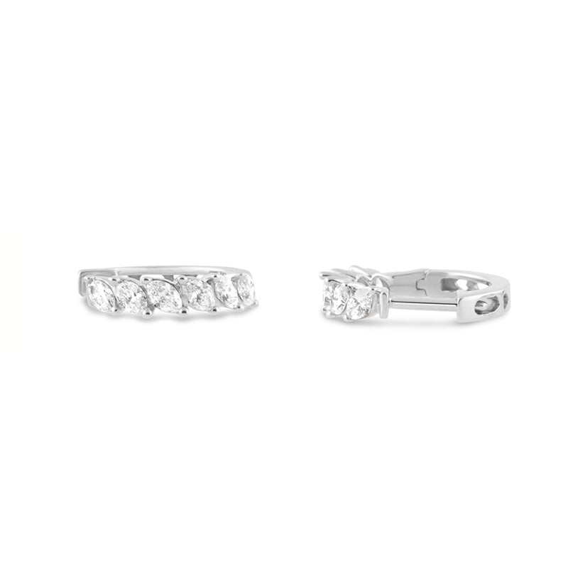 6 Stone Marquise Diamond Hoop Earrings 0.91ct