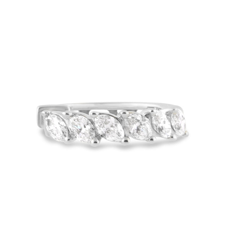 6 Stone Marquise Diamond Hoop Earrings 0.91ct
