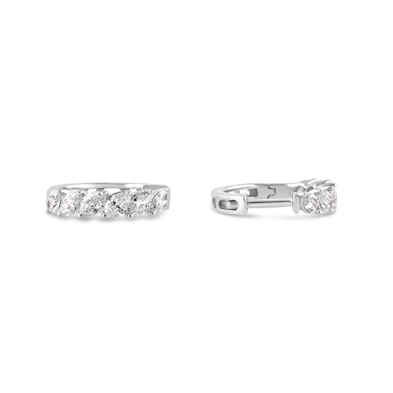 6 Stone Marquise Diamond Hoop Earrings 0.91ct
