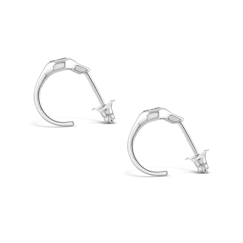 Solitaire Bezel Set Diamond Hoop Earrings 0.31ct
