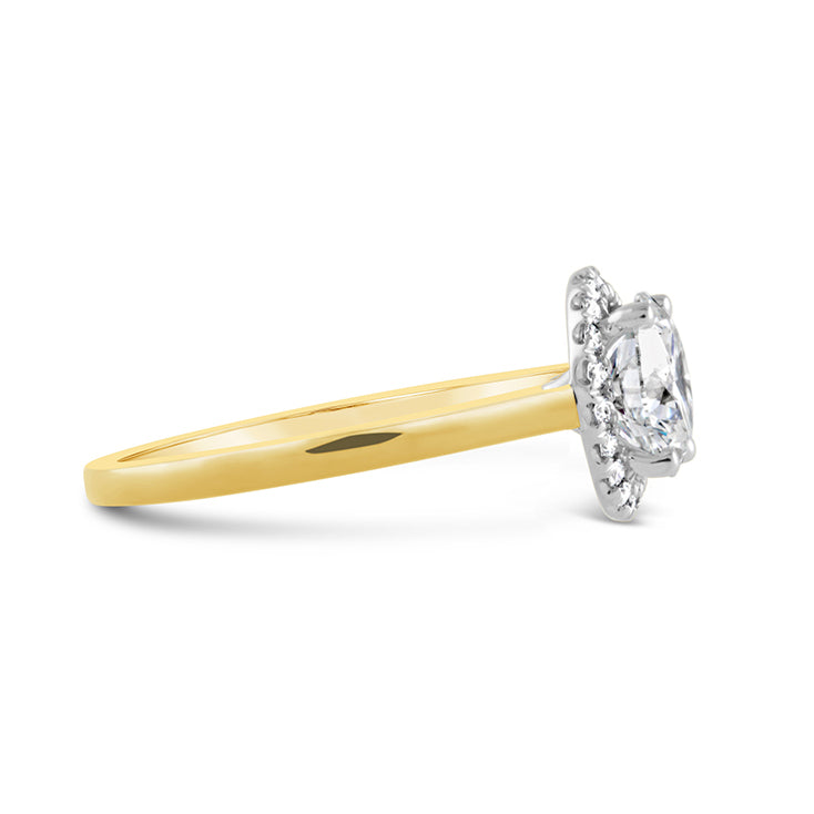 Round Brilliant Cut Halo Engagement Ring 0.85ct