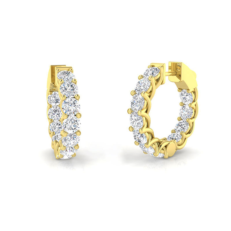 Inside-Out Diamond Hoop Earrings 4.40ct