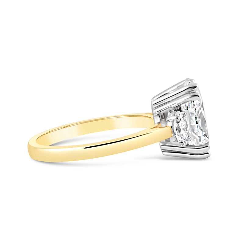 Oval Three Stone Engagement Ring 3.39ct