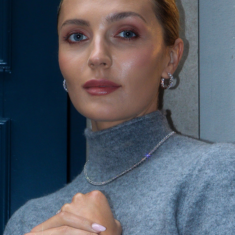 Round Brilliant Diamond Tennis Necklace 7.18ct