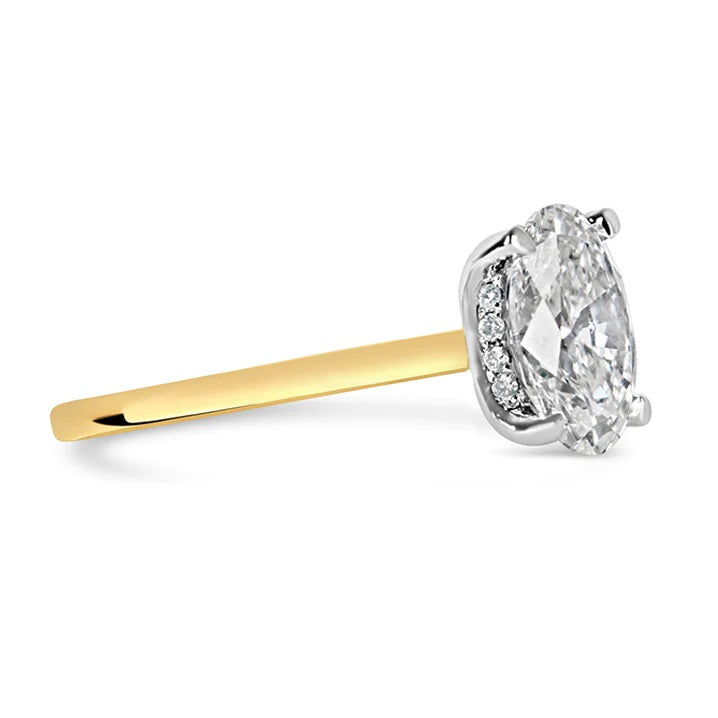 Oval Diamond Hidden Halo Solitaire Ring 4.02ct
