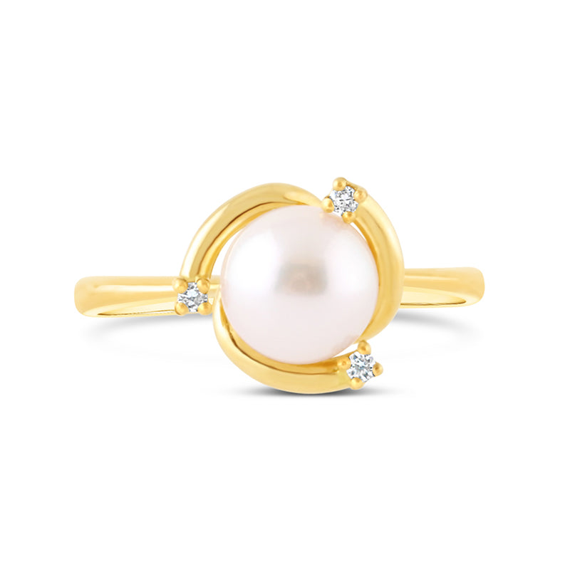 Akoya Pearl & Diamond Ring 7mm