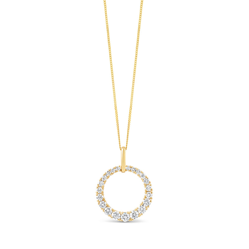 Round Brilliant Open Circle Diamond Pendant 1.24ct