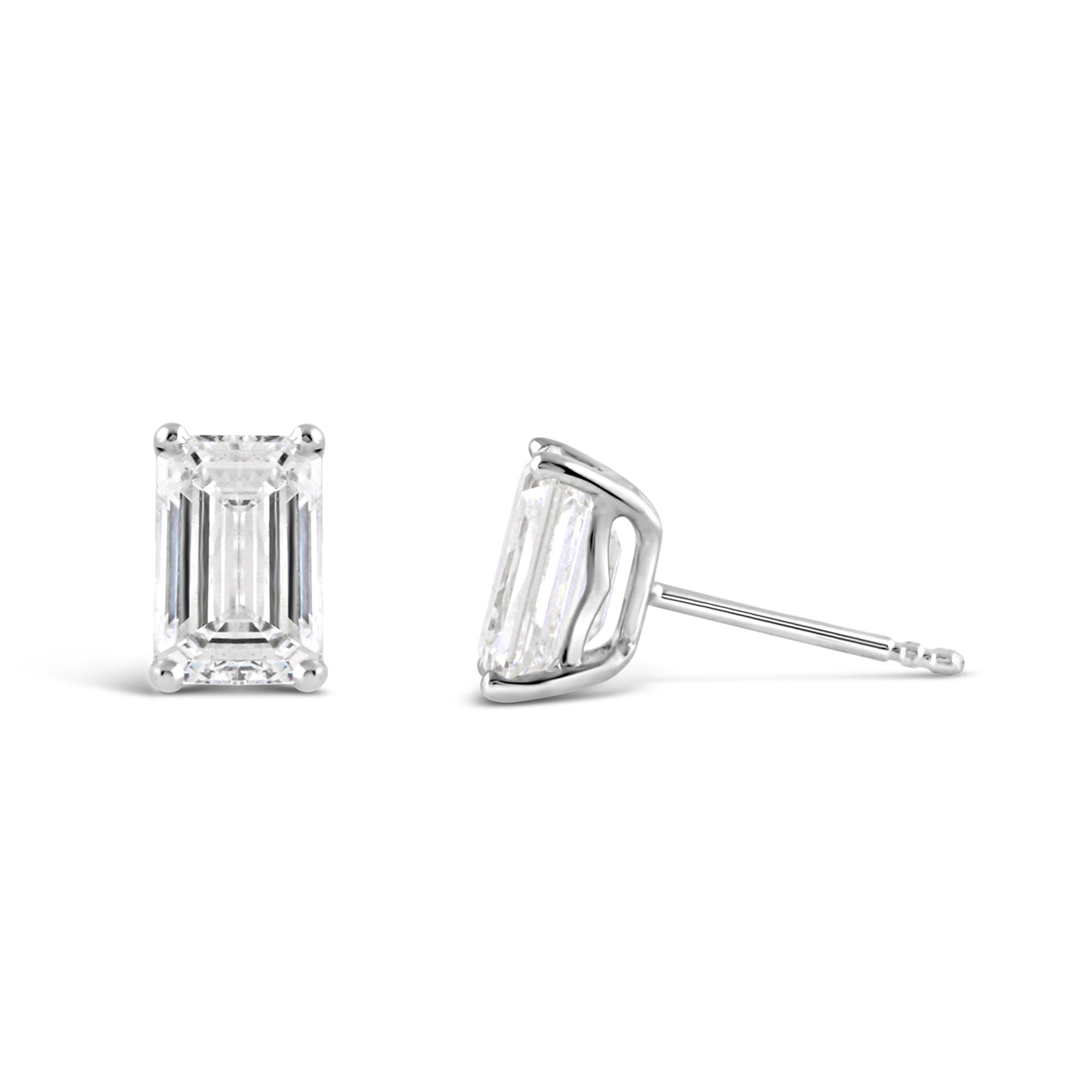 Emerald Solitaire Stud Earrings 2.92ct