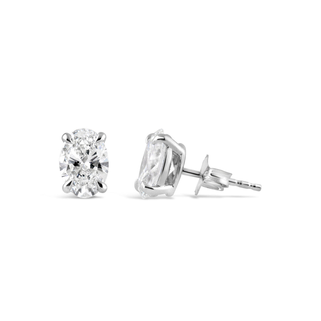 Oval Cut Diamond Solitaire Stud Earrings 1.40ct