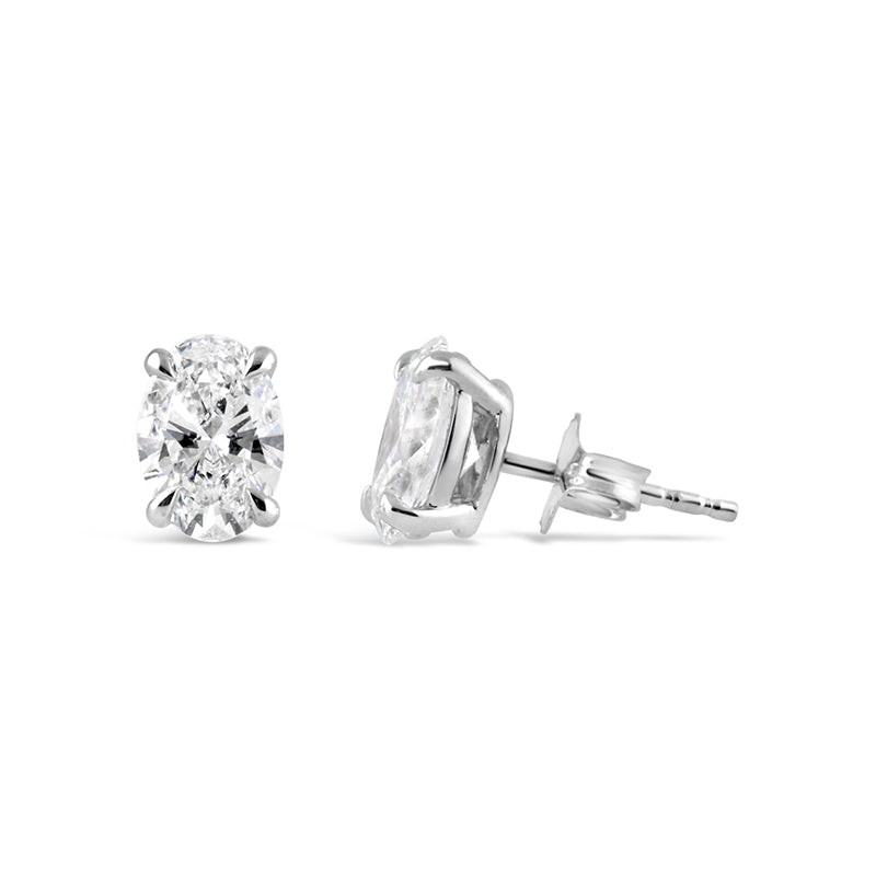 Oval Cut Diamond Solitaire Stud Earrings 2.20ct