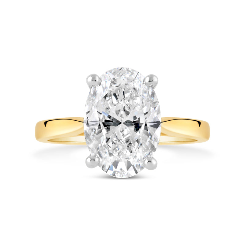 Oval Solitaire Engagement Ring 4.08ct