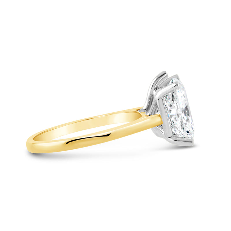 Cushion & Pear Cut Diamond Toi et Moi Diamond Ring 4.60ct