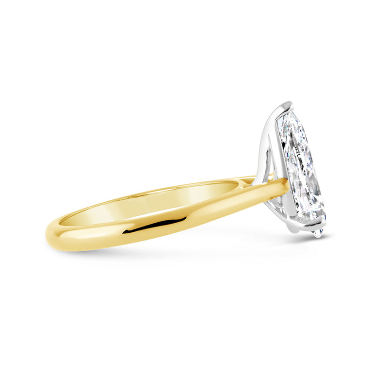 Pear Solitaire Diamond Engagement Ring 3.02ct