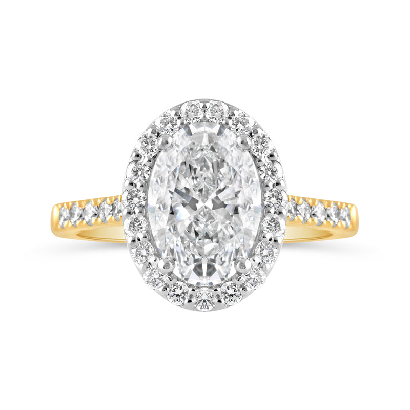 Oval Halo Engagement Ring 2.66ct