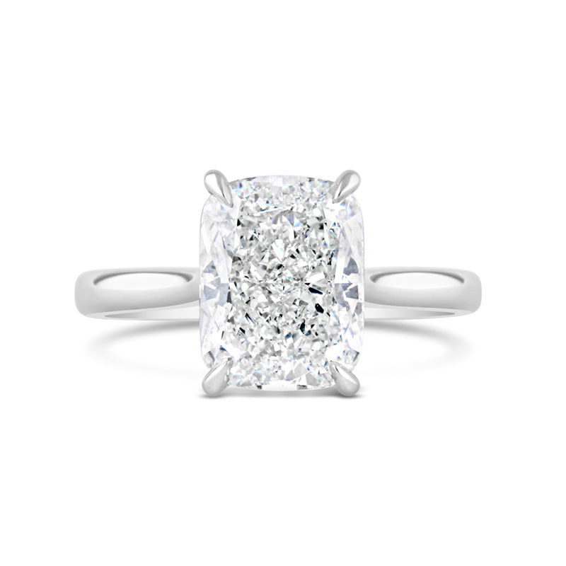 Cushion Cut Trellis Solitaire Diamond Engagement Ring 4.01ct