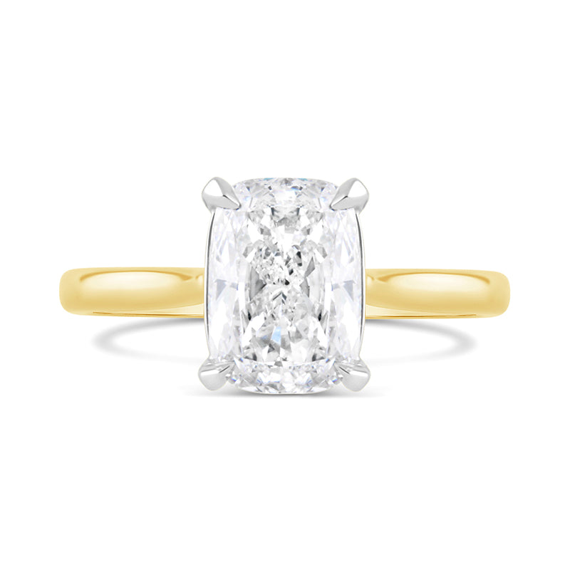 Cushion Cut Trellis Solitaire Diamond Engagement Ring 2.56ct