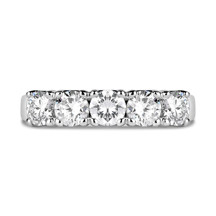 Round Brilliant Five Stone Eternity Ring 1.58ct