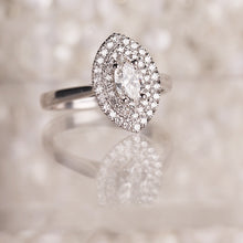 Load image into Gallery viewer, Marquise Halo Engagement Ring 1ct