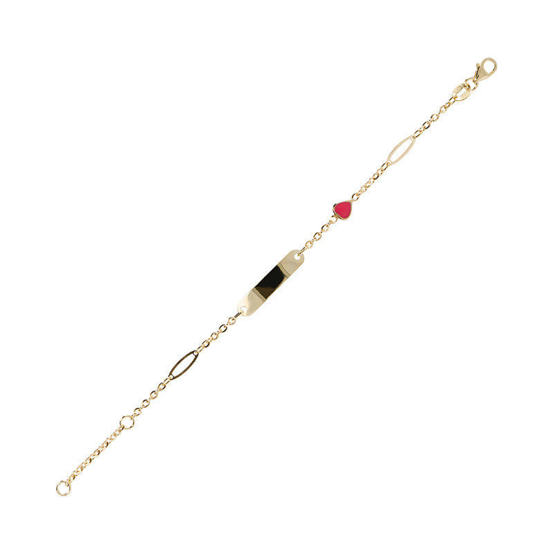 Pink Heart & Identity Chain Bracelet