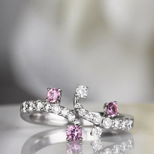 Rocks Pink Sapphire & Diamond Dress Ring