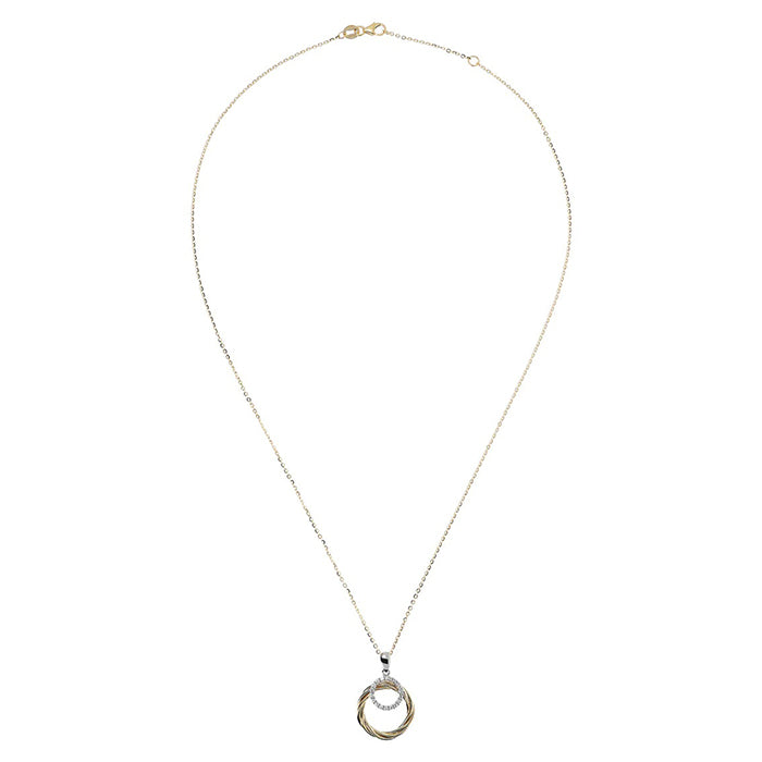 White Stone & Twisted Circle Pendant