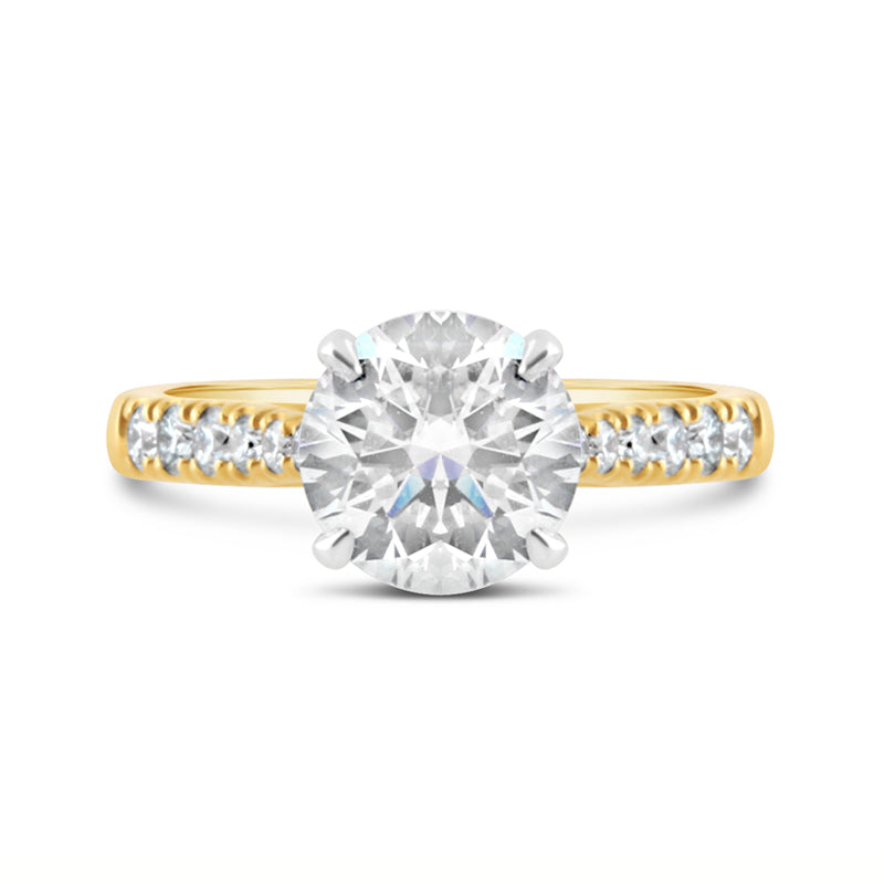 Round Brilliant Solitaire with Diamond Set Shoulders 2.00ct