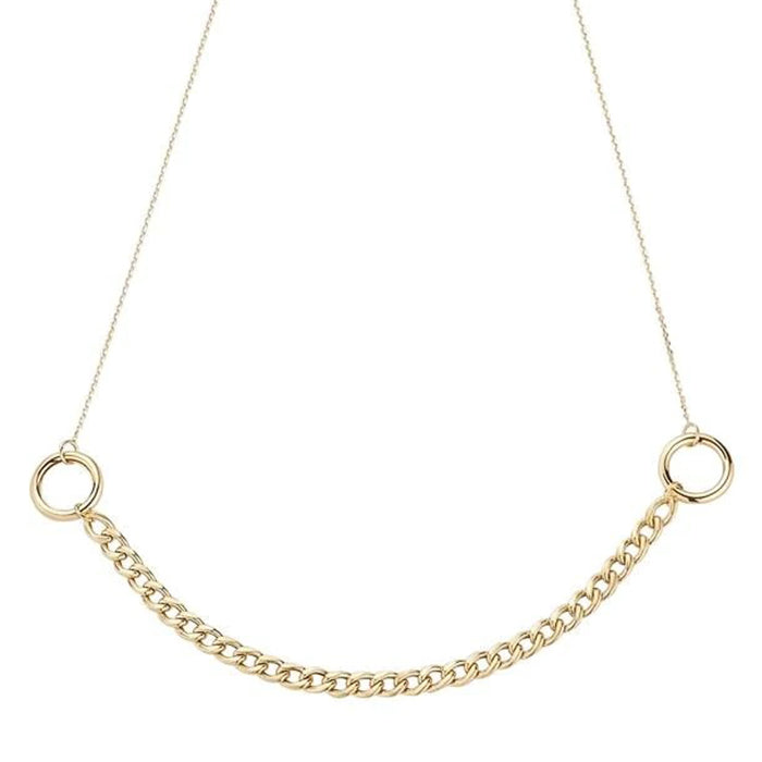 Circle & Curb Chain Necklace