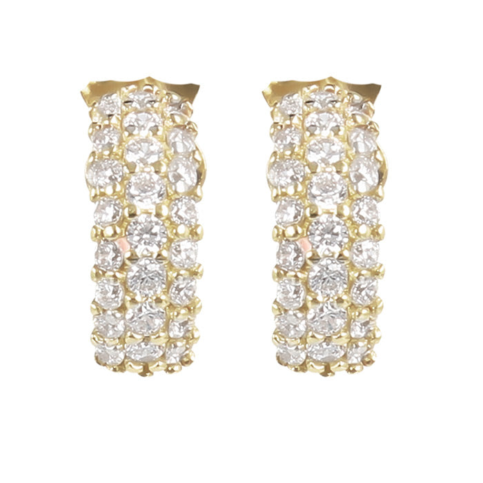 Rocks White Stone Half Hoop Earrings