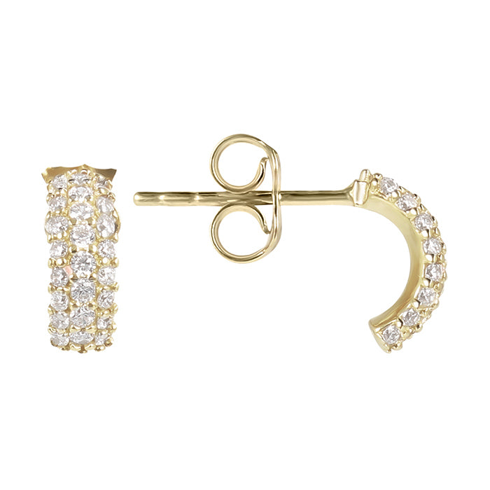 Rocks White Stone Half Hoop Earrings